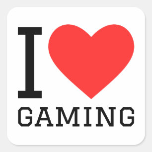 I love gaming square sticker