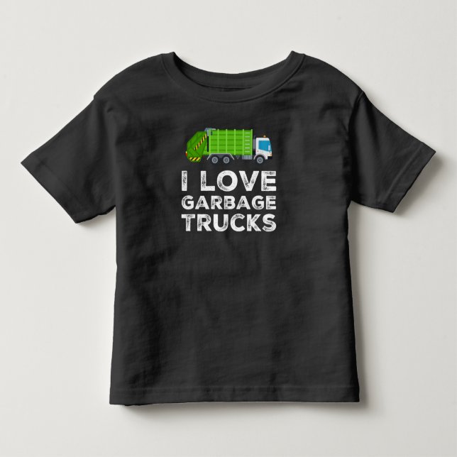 I Love Garbage Truck For Kids Toddler Long Sleeve T-shirt (Front)
