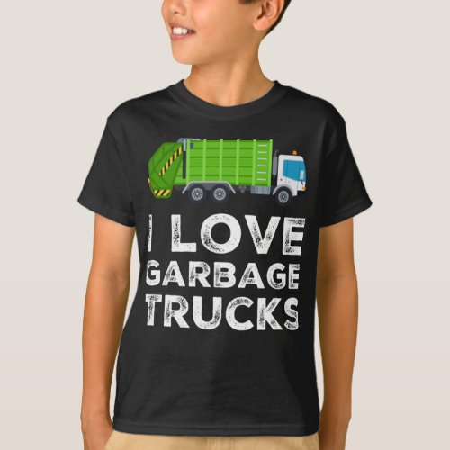 I Love Garbage Truck For Kids Toddler Long Sleeve T_Shirt