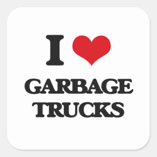 I love Garbage Trucks Square Sticker