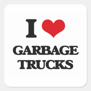 I love Garbage Trucks Square Sticker