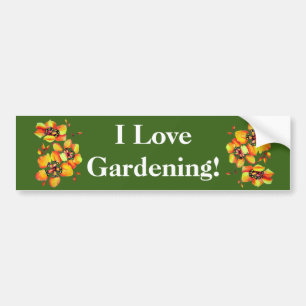 I love Gardening - Exotic Flowers Bumper Sticker