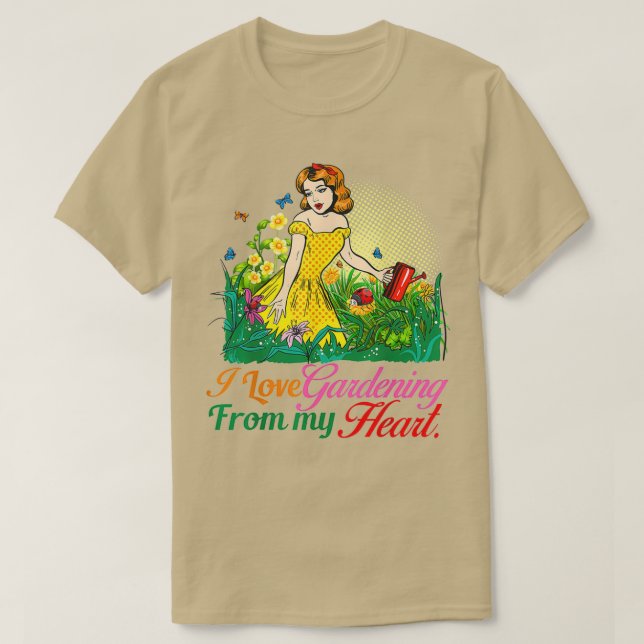 I Love Gardening From My Head Funny Gardening Plan T-Shirt (Design Front)