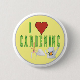 I Love Gardening Illustrated Text Button
