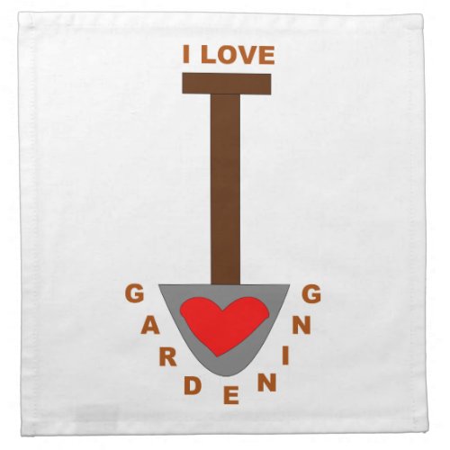 I Love Gardening Spade Napkin