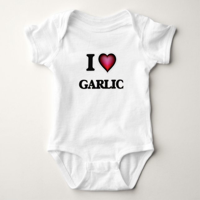 I Love Garlic Baby Bodysuit (Front)