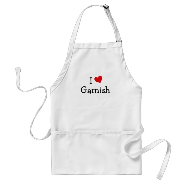 I Love Garnish Adult Apron (Front)