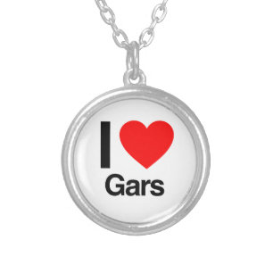 i love gars silver plated necklace