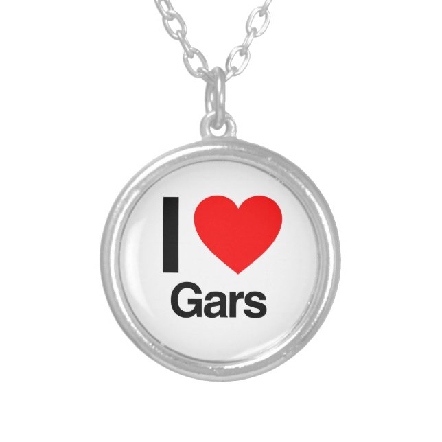 i love gars silver plated necklace (Front)