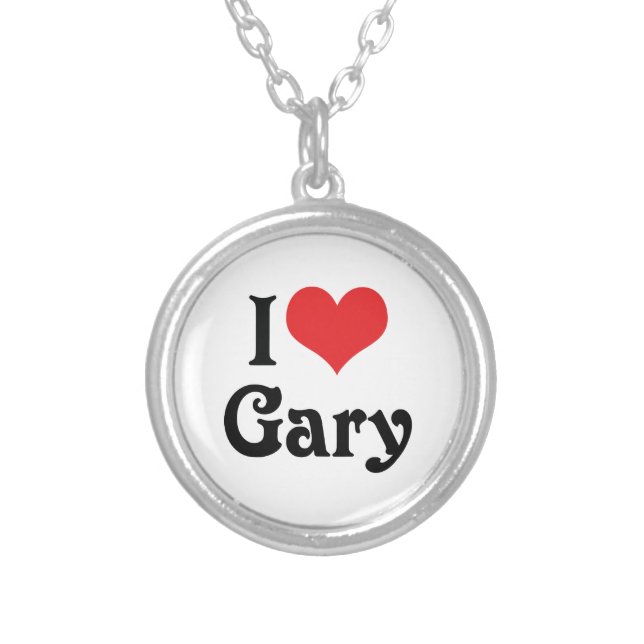I Love Gary Silver Plated Necklace (Front)
