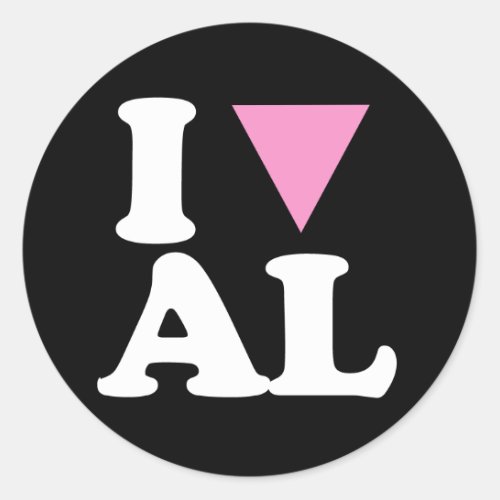I LOVE GAY AL _ WHITE _png Classic Round Sticker