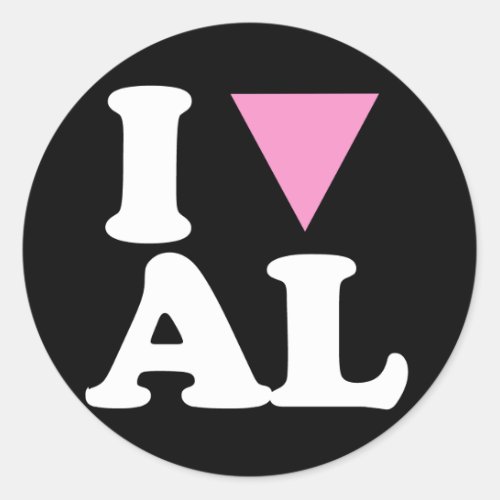 I LOVE GAY AL _ WHITE _png Classic Round Sticker