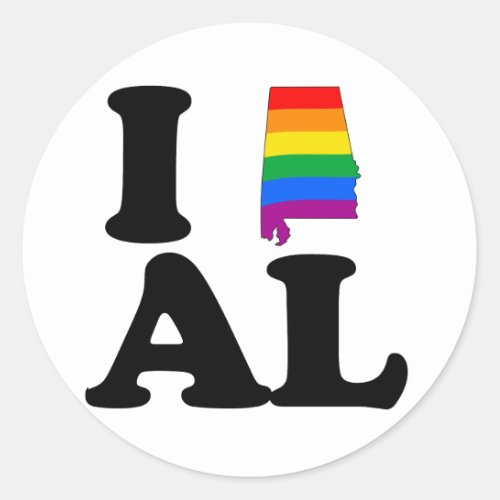 I LOVE GAY ALABAMA __png Classic Round Sticker