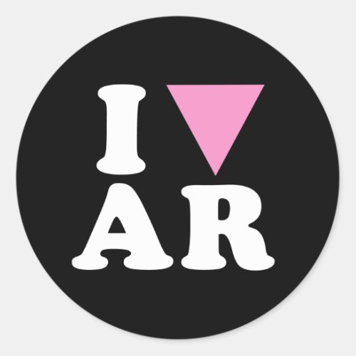I LOVE GAY AR _ WHITE _png Classic Round Sticker