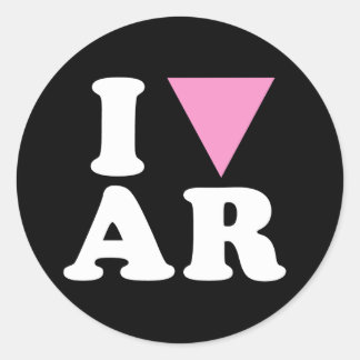 I LOVE GAY AR - WHITE -.png Classic Round Sticker