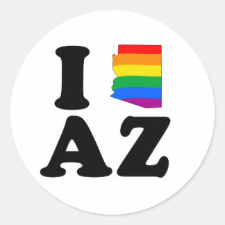I LOVE GAY ARIZONA CLASSIC ROUND STICKER