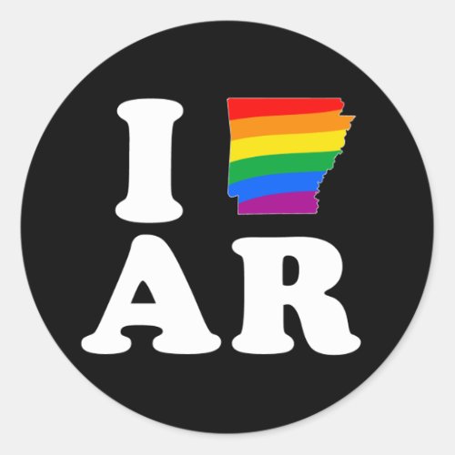 I LOVE GAY ARKANSAS __ WHITE _png Classic Round Sticker