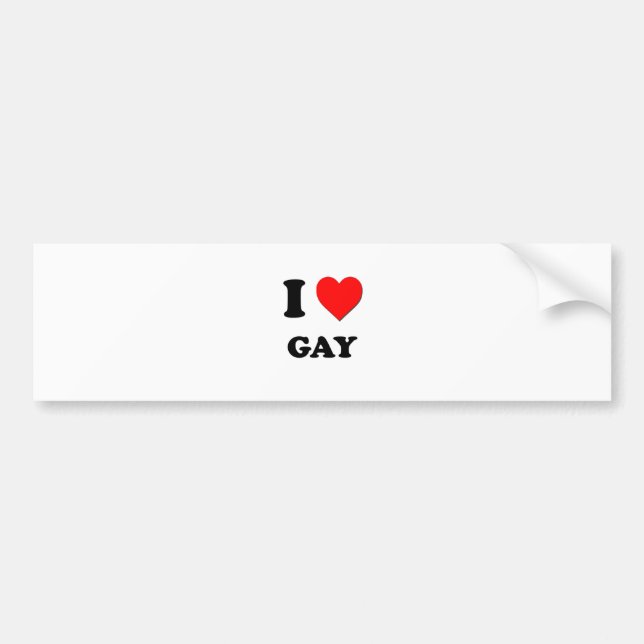 I Love Gay Bumper Sticker (Front)