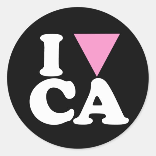 I LOVE GAY CA _ WHITE _png Classic Round Sticker