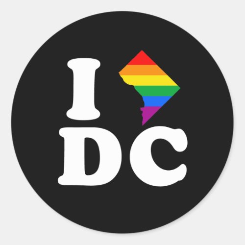 I LOVE GAY DC _ WHITE _png Classic Round Sticker
