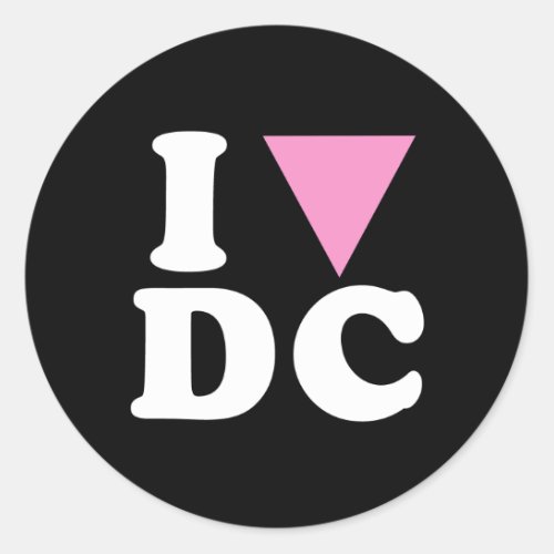I LOVE GAY DC __ WHITE _png Classic Round Sticker