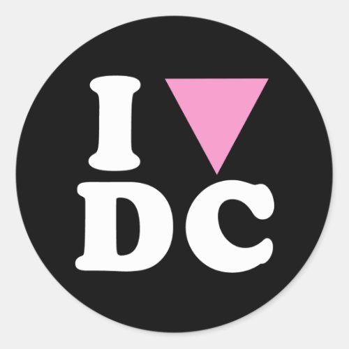 I LOVE GAY DC __ WHITE _png Classic Round Sticker