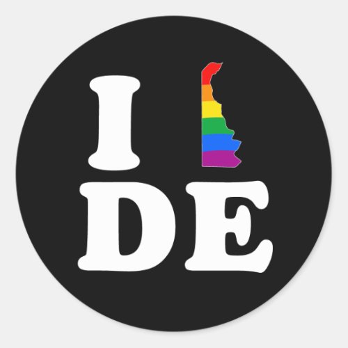 I LOVE GAY DELAWARE _ WHITE _png Classic Round Sticker