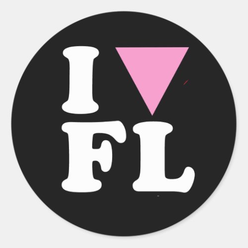 I LOVE GAY FL _ WHITE _png Classic Round Sticker