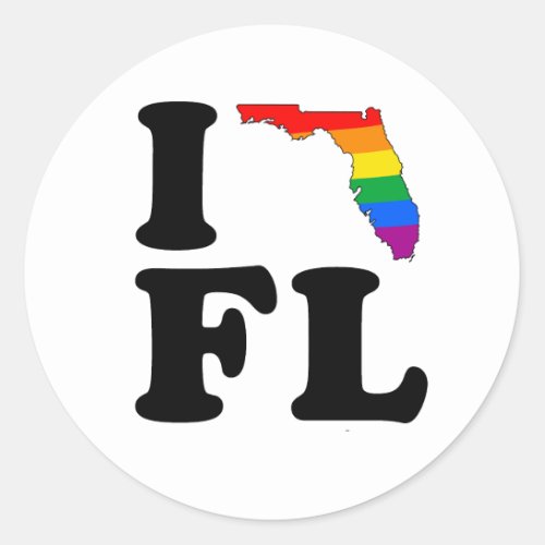 I LOVE GAY FLORIDA CLASSIC ROUND STICKER