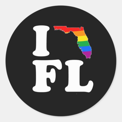 I LOVE GAY FLORIDA __ WHITE _png Classic Round Sticker