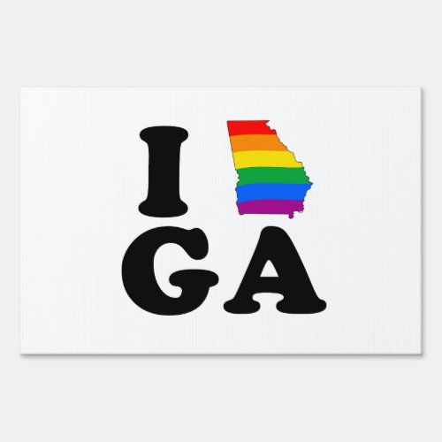 I LOVE GAY GEORGIA SIGN