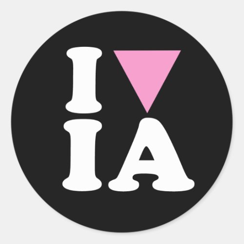 I LOVE GAY IA _ WHITE _png Classic Round Sticker