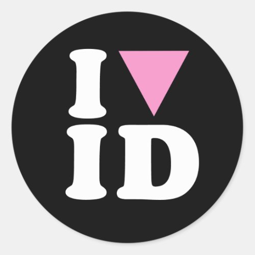 I LOVE GAY ID _ WHITE _png Classic Round Sticker