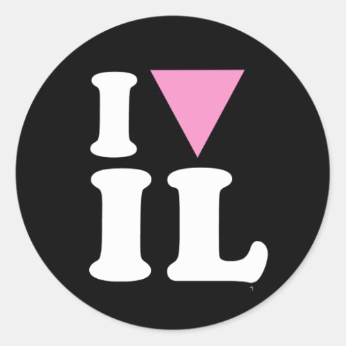 I LOVE GAY IL _ WHITE _png Classic Round Sticker
