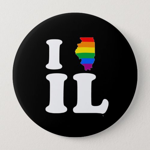 I LOVE GAY ILLINOIS _ WHITE _png Pinback Button