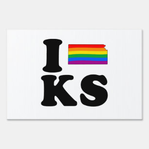 I LOVE GAY KANSAS YARD SIGN