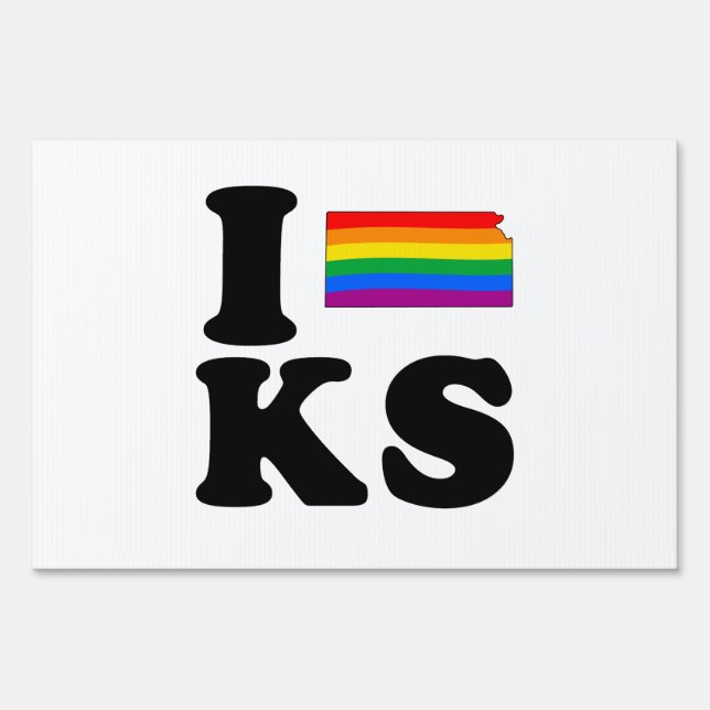 I LOVE GAY KANSAS YARD SIGN (Back)