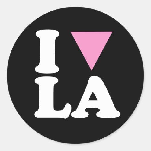 I LOVE GAY LA _ WHITE _png Classic Round Sticker