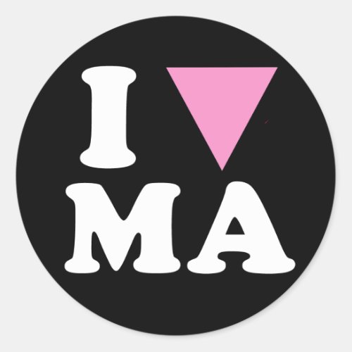 I LOVE GAY MA _ WHITE _png Classic Round Sticker