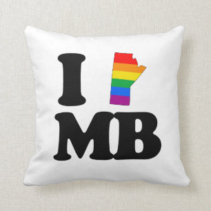 I LOVE GAY MANITOBA -.png Throw Pillow