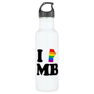 I LOVE GAY MANITOBA -.png Water Bottle