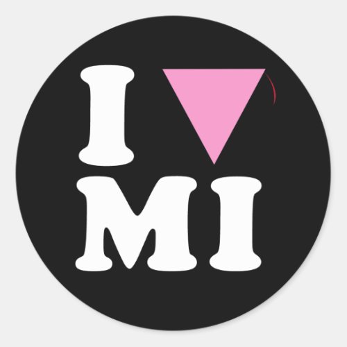 I LOVE GAY MI _ WHITE _png Classic Round Sticker