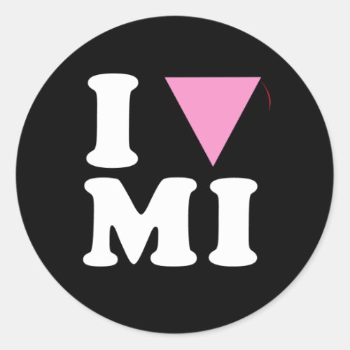 I LOVE GAY MI _ WHITE _png Classic Round Sticker