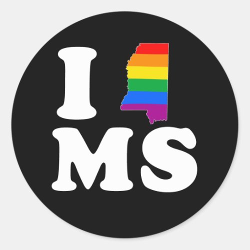 I LOVE GAY MISSISSIPPI __ WHITE _png Classic Round Sticker