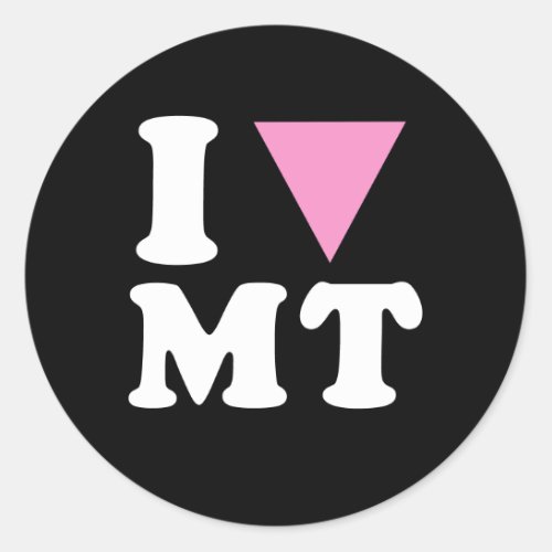 I LOVE GAY MT _ WHITE _png Classic Round Sticker