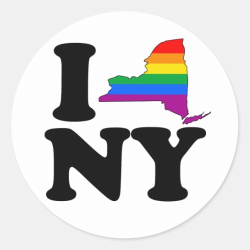 I LOVE GAY NEW YORK CLASSIC ROUND STICKER