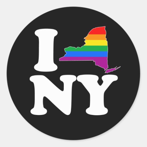 I LOVE GAY NEW YORK _ WHITE _png Classic Round Sticker