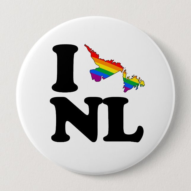 I LOVE GAY NEWFOUNDLAND -.png Pinback Button (Front)