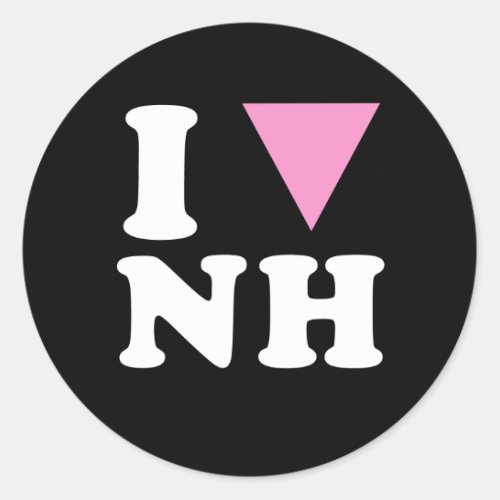I LOVE GAY NH _ WHITE _png Classic Round Sticker