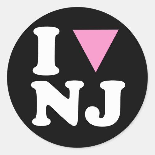 I LOVE GAY NJ _ WHITE _png Classic Round Sticker